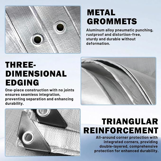 Carport Canopy 12x20 Heavy Duty, Waterproof Car Canopy, Tear Resistant Car Tent, Sun Resistant Car Port, for Garage Covering Family Vehicle Business Events Outdoor Deck（Without Frame）