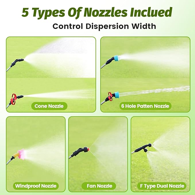 Battery Powered Backpack Sprayer 2.6 Gallon, Electric Lawn & Garden Sprayer with 4 Nozzles, 3 Modes, USB Rechargeable, Portable Yard Sprayer for Weed Killer, Fertilizer, Cleaning, Watering