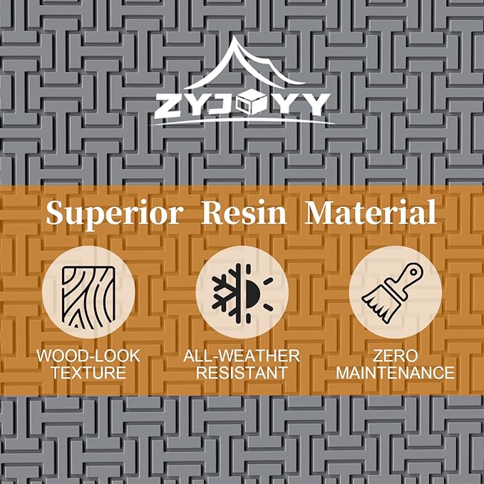 Outdoor Storage Box, 90 Gallon Deck Box, Waterproof Resin Storage Bin for Patio Cushions, Gardening Tools, Lockable, UV Resistant, Grey