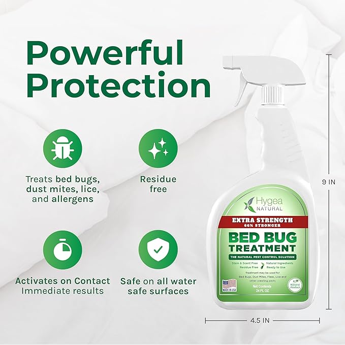 Extra Strength 24 oz Bed Bug & Mite Spray Bundle - Child & Pet friendly - Stain & Odor Free - 66% Stronger Natural Formula (6 Pack)