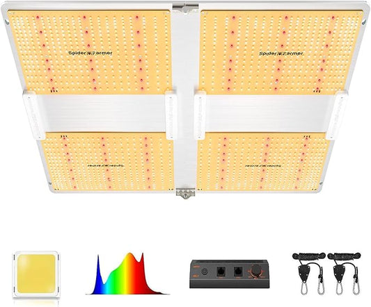 SPIDER FARMER SF7000, Samsung LM301B Diodes Led Grow Light, Full Spectrum Plant Grow Light, 650W Dimmable & High Efficiency & Uniform PPFD Commercial Lamps for Seedling Veg & Bloom In 5x5 Grow Tent
