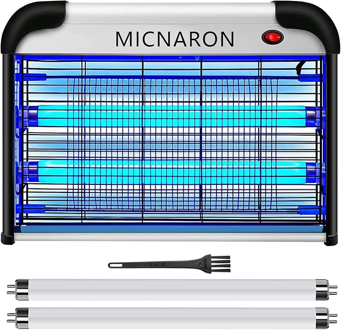 Indoor Electric Bug Zapper, 2800V Powerful Flying Insect Mosquito Killer w/ 20W Blue Light Attract, Plug-in Pest Control Machine for Moth, Fruit Fly, Fungus Gnat, Garage Bug Catcher/Eliminator/Trap