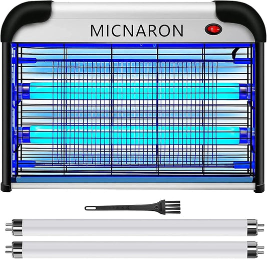 Indoor Electric Bug Zapper, 2800V Powerful Flying Insect Mosquito Killer w/ 20W Blue Light Attract, Plug-in Pest Control Machine for Moth, Fruit Fly, Fungus Gnat, Garage Bug Catcher/Eliminator/Trap