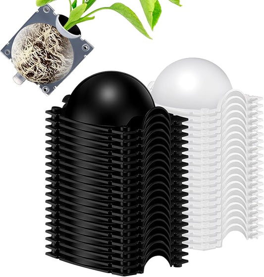 20 Pcs Air Layering Propagation Kit Reusable Half Black Half Transparent Grafting Ball Air Layering Pods Propagation Box Plant Rooting Grafting Box for Plants, Large