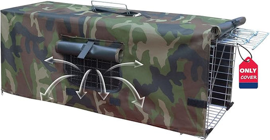 Live Animal Trap Cage Cover, Cage Covers for Small Animal Trap Cage, Feral Cat Trap Covers for 1-Door Humane Animal Trap Cage 32" x 10" x 12"(Camouflage, Only Cover)