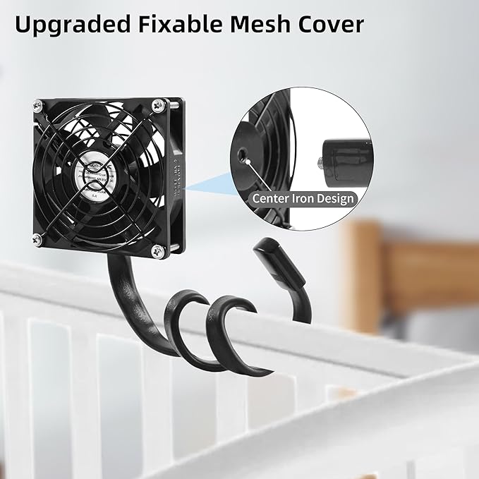 92mm 3.62" USB Cooling Fan 2000RPM with Flexible Gooseneck Holder and 5V to 12V USB Cable for Grow Tent, Desk, Camping, DIY Ventilation Cooling Project