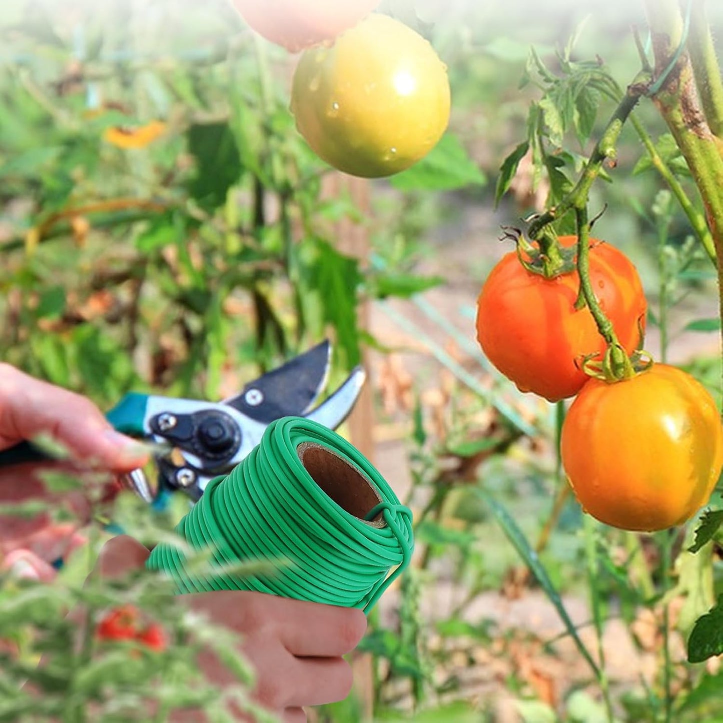 130 Feet Soft Plant Tie Green Twist Garden Ties for Plants Gardening Home Office Organization TPR Garden Ties Supplies with 2.5mm Diameter