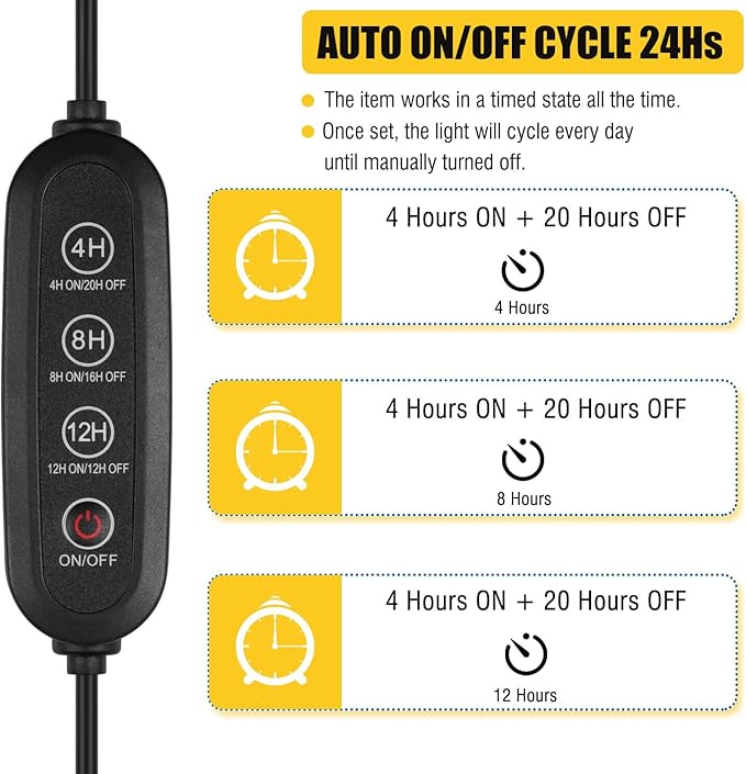 Grow Lights for Indoor Plants [ 8 in1 ], Full Spectrum Plant Lights for Indoor Growing with Tripod Stand, Auto On/Off Timing 4/8/12H, LED Grow Lights for Indoor Plants. (Sunlike 8 Arms)