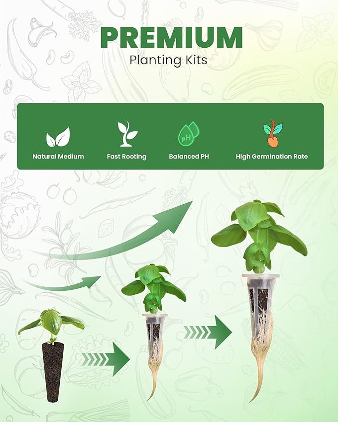 RAINPOINT 60pcs Grow Sponges for Hydroponics, Replacement Root Growth Sponges Compatible with All Indoor Gardening Systems, Seed Starter Pods for Hydroponic Indoor Garden System