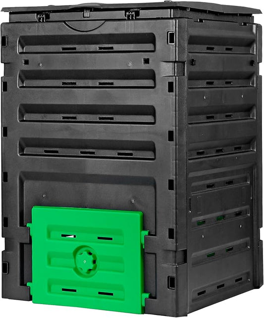 120 Gallon (450L) BPA Free Garden Compost Bin - Easy Assembly, Aerating Outdoor Compost Box for Fast Fertile Soil Creation