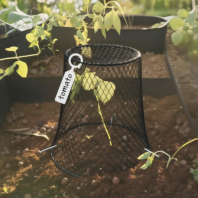 10Pcs Chicken Wire Cloche Plant Covers, 9.2×9.2 Inches Plant Protectors from Animals, Metal Garden Plant Cages for Outdoor Plants, Keep Rabbits, Squirrels, Birds Out