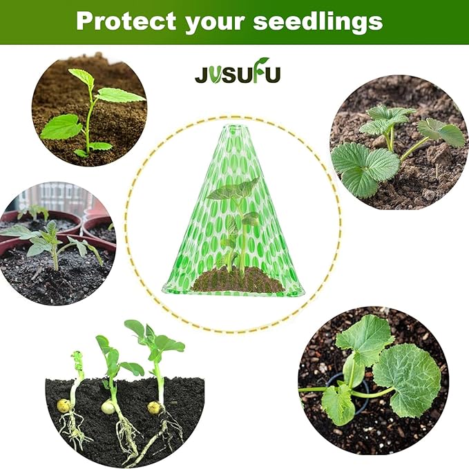 Pack 40 Garden Cloches for Plants, Reusable Bell Plant Cover, Plant Covers Protectors from Animals Snails/Birds/Chickens/Insect(Diameter: 7.7" Height: 9")