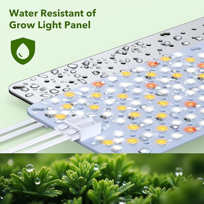 Full Spectrum Grow Lights,60W Plant Grow Lights for Indoor Plants with Daisy Chain Function, Sunlike Spectrum,960 LEDs and 4/8/12/16/20H Timer for Seed Starting(Pack5)