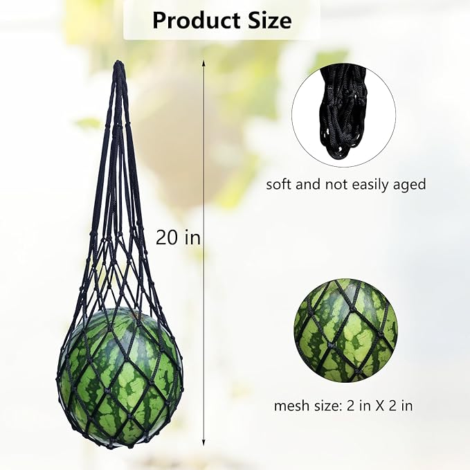 Belit 10 Pack Melon Hammock net Bag to Prevent Falling,Perfect for Growing Cantaloupe Pumpkin Watermelon in Vertical Garden Black