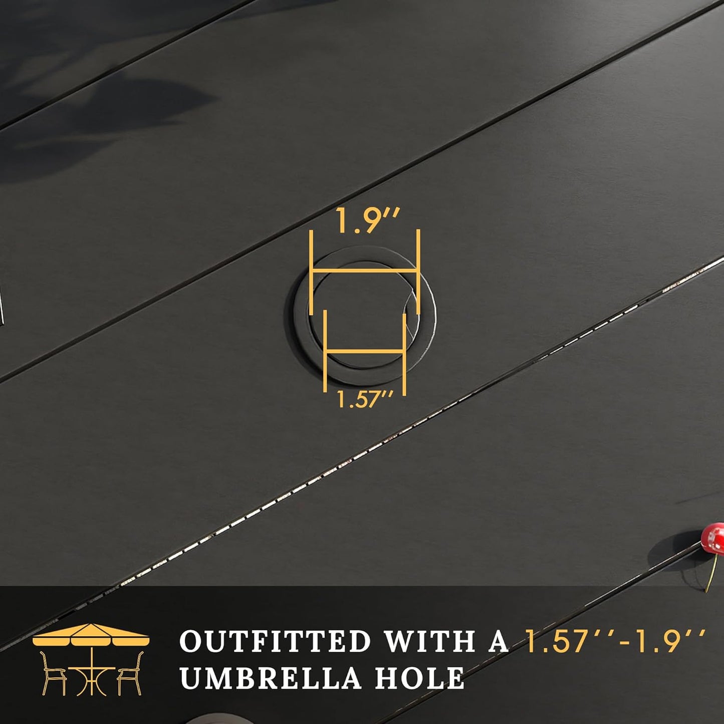 VICLLAX 5 Pieces Patio Dining Set for 4, Outdoor Furniture Set Includes 40.7" Round Patio Table and 4 Patio Stackable Chairs, Black Tabletop and Brown Fabric