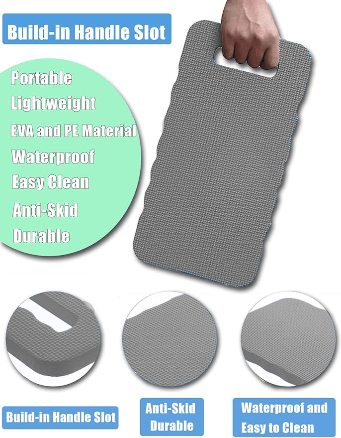 YWSHF 4 PCS Garden Kneeling Pad,Knee Mat Waterproof Foam Knee Pads for Gardening,Cleaning,Baby Bath,Yoga,Praying and Exercise 15.745'' x 7.09'' x 0.79'' Grey