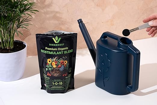 VivaBoost™ Premium Organic Biostimulant Blend, Made in USA, OMRI Listed Organic Fertilizer. Boost Vegetables, Blooms, and Indoor Plants. Fertilizer Booster, 1 Lb.