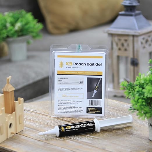 Roach Killer Indoor Infestation for Home(4 PCS) - German Cockroach Killer with 99% Efficacy (97% USA) - Cockroach Gel Bait Syringes - Fipronil 0.05% - Get Fast Results