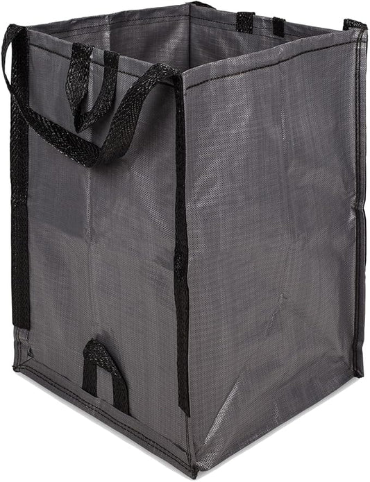 DURASACK Heavy Duty Home and Yard Bags 48-Gallon Reusable Self-Standing Lawn and Leaf Bags Garbage Can with Reinforced Handles, Gray