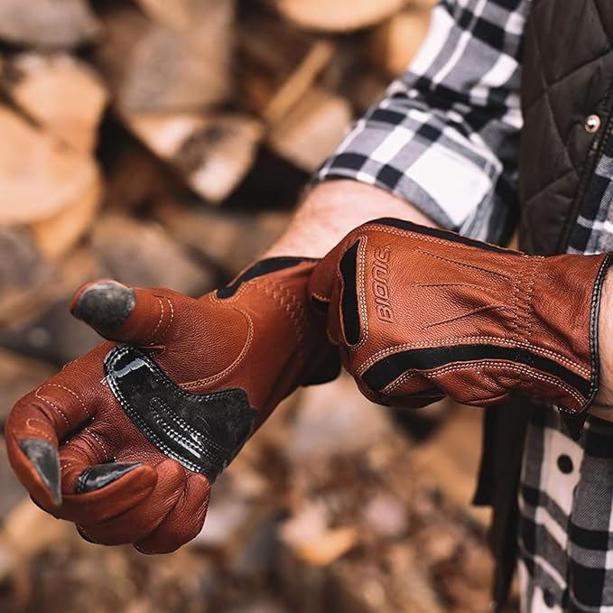 Bionic Gloves Men's X-Large Premium Leather Work Gloves