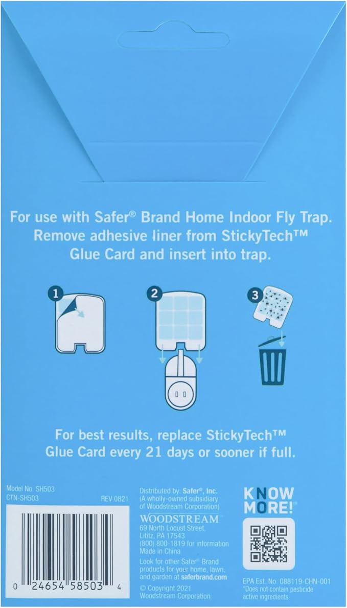 Safer Home SH503 Trap Refill Pack of Glue Cards for SH502 Indoor Fly Trap, 3 Count (Pack of 1)