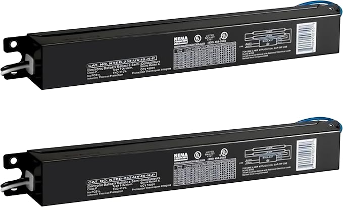 OHLECTRIC 2 Pack - Replacement for Keystone KTEB-232-UV-IS-N-P 2 Lamp T8 Electronic Fluorescent Ballast with Normal Light Output | 120-277V Input with Instant Start Operation | 0.88 Ballast Factor