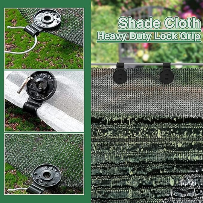 Shade Cloth Heavy Duty Lock Grip, 2023 New Shade Cloth Fix Plastic Clamp, Premium Tarp Clips Fence Fabric Clips for Greenhouse Outdoor Garden Netting, Anti Bird Netting, Sun Shade Net (50 Pcs)