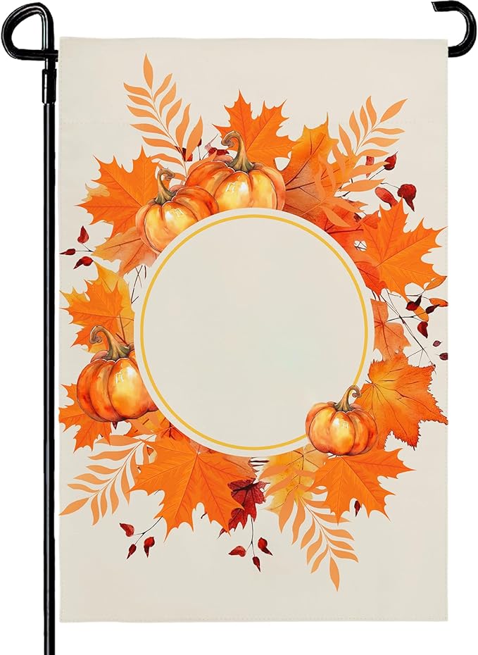 Personalized Monogram Garden Flag Custom Initial Outdoor Yard Flags Seasonal Decoration Double Sided Polyester House Banner for Family Home Porch Lawn Patio Welcome Sign 12 x 18 Inch