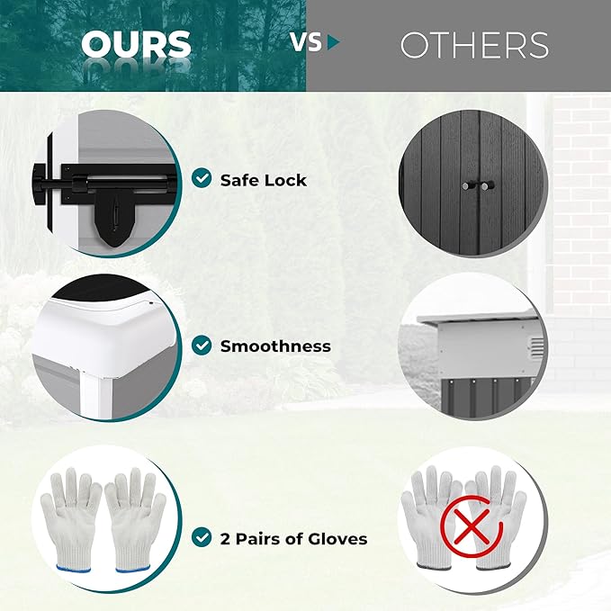 6x6 FT Storage Shed Garden House with Lockable Doors and Vents Waterproof Resin Outdoor Tool Cabinet W/Floor & Window,for Bicycles,Lawnmowers,Lawn,All Weather Use,Gray