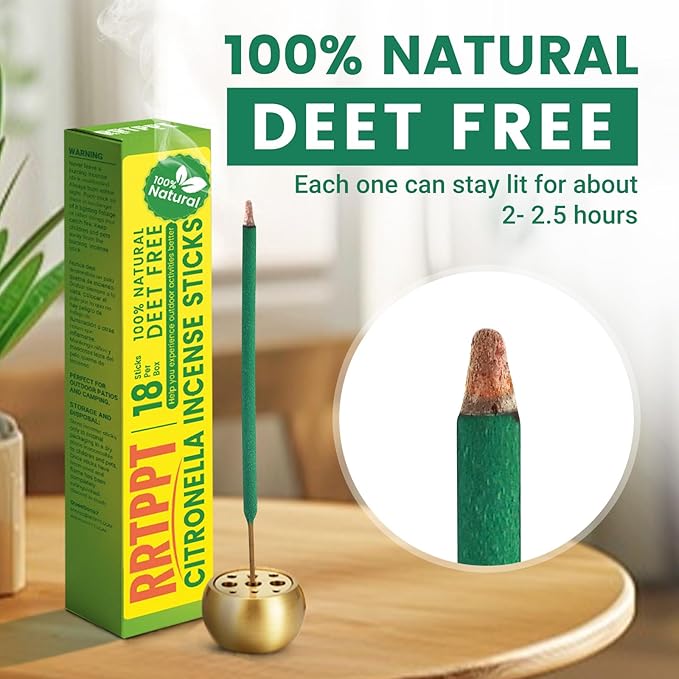 Large Citronella Incense Sticks 18 Sticks per Tube Add to Natural Ingredients Citronella | Lemongrass and Rosemary Oil | Outdoor Citronella Help You Better Enjoy Outdoor Life