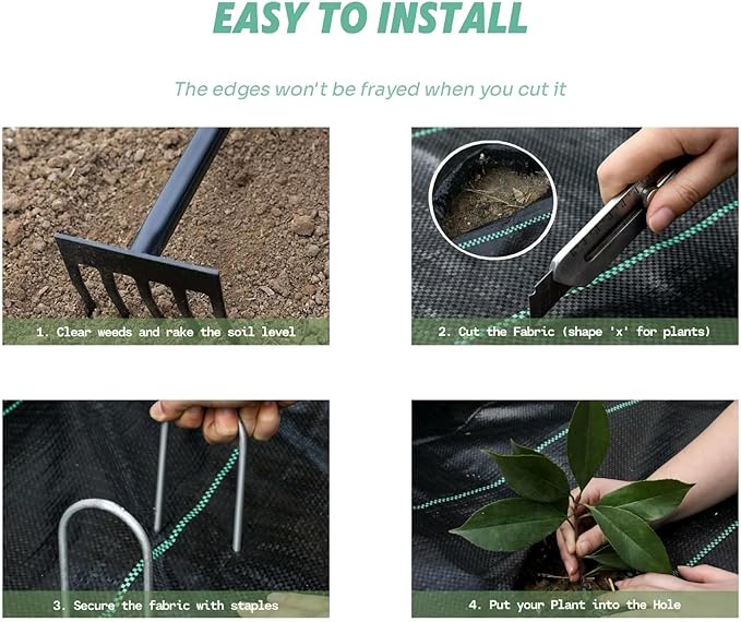 3ft*100ft Landscape Fabric,Weed Barrier Fabric,3.2oz Heavy Duty Weed Blocker Fabric,Weed Contorl for Underlayment,Gardening Weed Mat-Durable,Easy Installation