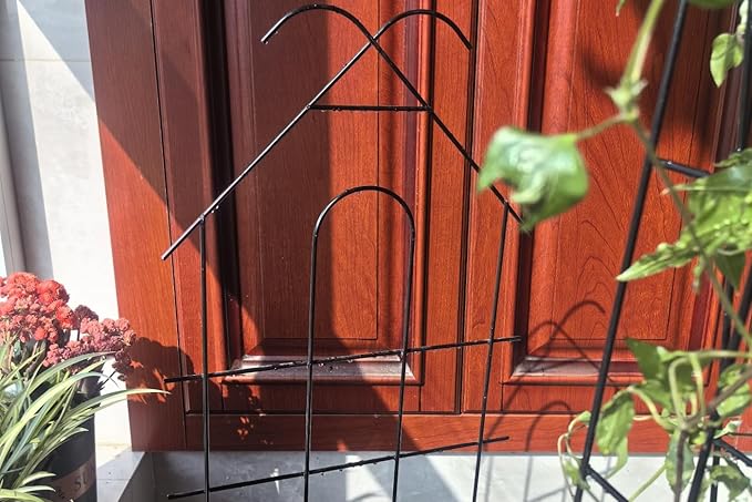ARIFARO 32'' Metal Garden Trellis Indoor/Outdoor Sturdy Plant Trellis for Potted Plants,House Plants, Climbing Vines, Pack of 4, Black