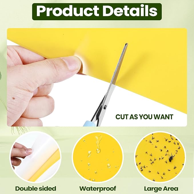 Qualirey 20 Pcs 6 x 8 Inch Sticky Traps for Plant Double Sided Sticky Trap for Gnats with Twist Ties Fly Traps for Fruit Insect Fungus Bugs Indoor Outdoor (Yellow)