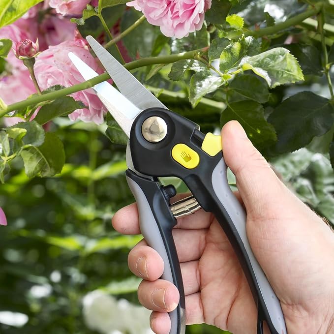 Jardineer 3PCS Pruning Shears Set for Gardening, Bypass Pruning Scissors & Anvil Pruners with SK5 Blades, Garden Clippers for Women Arthritic Hands