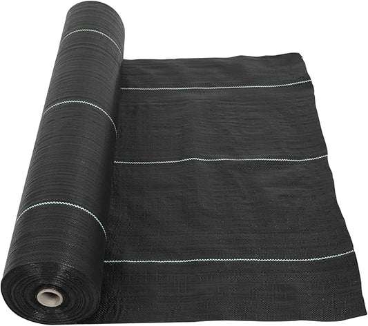 6.5ft x330ft Black Weed Barrier Landscape Fabric Heavy Duty 3.2OZ French Drain Fabric Ground Cover Weed Cloth for Erosion Control，Outdoor Gardening Weed Control Mat