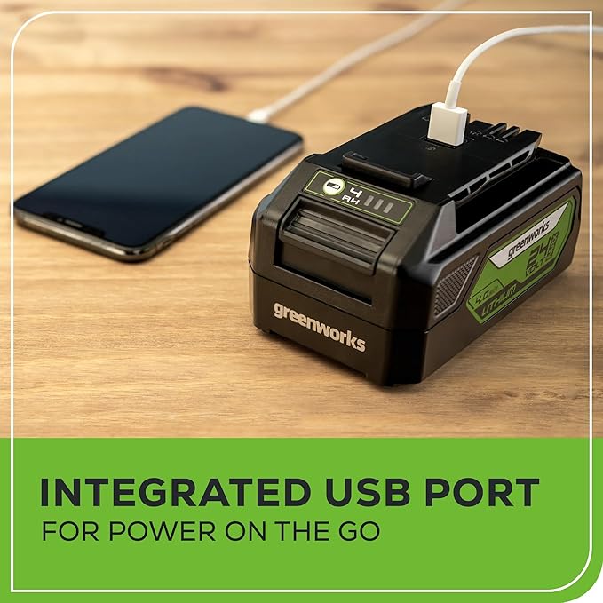 Greenworks 48V (2 x 24V) 17" Cordless (Push) Lawn Mower (125+ Compatible Tools), (2) 4.0Ah Batteries and Dual Port Rapid Charger Included