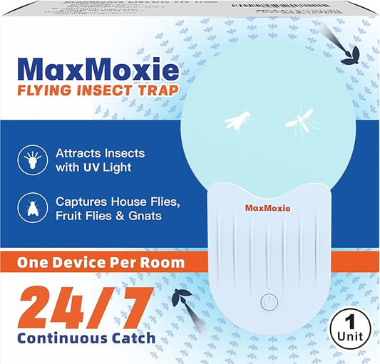 Flying Insect Trap Indoor, Fly Bug Zapper Pest Light Trap for Mosquito, Fruit Flies, Gnats, Moths, Attractant Bug Catcher Light for Home