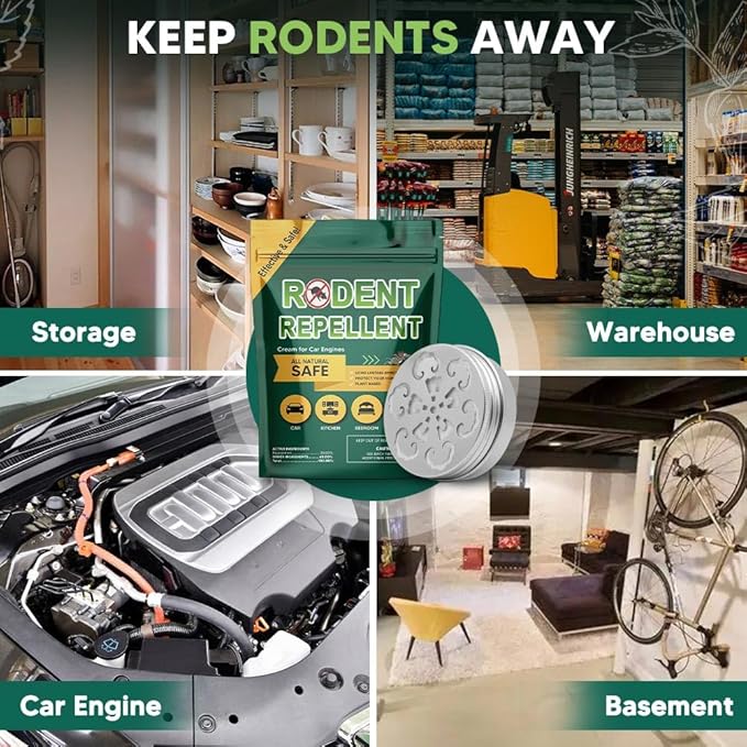 Rodent Repellent for Car Engines, Mouse Repellents for Car, Pest Repellant, Cars Rodent Repellent Under Hood, Keeping Rodents Out of House, Peppermint to Repel Mice and Rat Repellent-2P