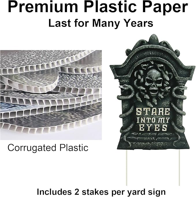 Halloween Tombstone Decorations Gravestone Decor for Graveyard Headstone Yard Signs Outdoor Lawn Yard Garden Decorations Halloween Yard Stakes - 3PCS
