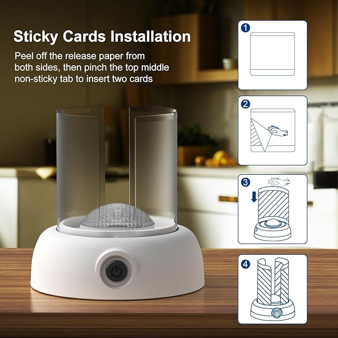 Fruit Fly Traps for Indoors Gnat Trap Lamp, Double Side Sticky Paper 360° Attraction for Fruit Fly, Gnats 9 Refills + 1 Starter Kit (Dutch White)