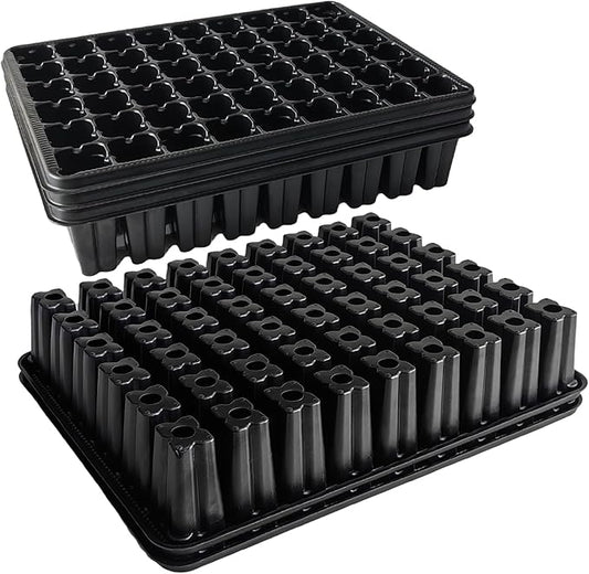 54 Cell Seed Starter Trays, 2.8" Deep Plug Tray Seedling for 1015 Nursery Tray, Super Thick Reusable Trays for Easy Transplantation (11.14inch ×14.6 inch, 5-Pack)