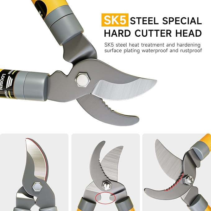 AIRAJ 16-24'' Extendable Loppers for Tree Trimming | Branch Cutter with 1.5“ Cutting Capacity | Loppers for Gardening | Garden Shears