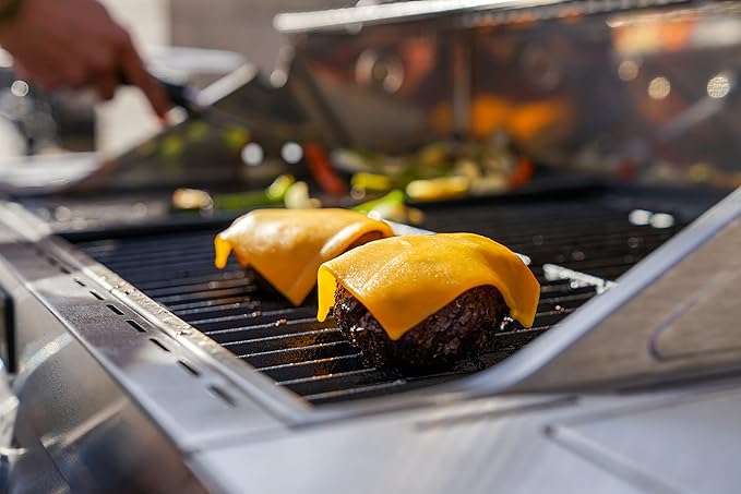 Monument Grills Larger 4-Burner Propane Gas Grills Stainless Steel Cabinet Style with Infrared Side Sear Burners & Side Burners with Smoke Box(2 items)