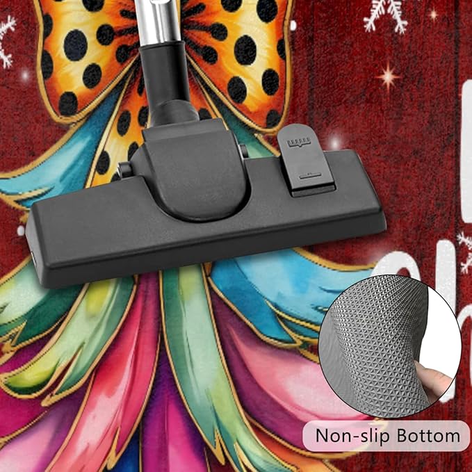 Christmas Half Round Door Mat, Merry Christmas Tree Snowflakes Semicircle Door Mats, Non Slip Area Rug Soft Doormat for Indoor Entrance Wear Resistant Welcome Mat for Garage Patio Home 24 x 36 In