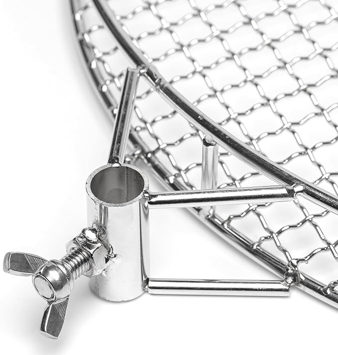 Stainless Steel Attachable Grill for Smokeless Firepit - 18 Inch - Open Fire Cooking Rack for Wood Burning Fire Pit, Camping, Bonfire, BBQ & Backyard - Compatible Only with Stainless Steel Firepit