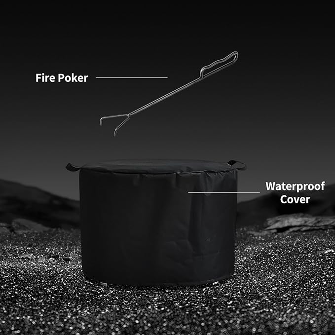 22 inch Stainless Steel Smokeless Fire Pit, Outdoor Smokeless Firepit, Wood Burning Fire Pits for Camping, Bonfire, Low Smoke Firepit for Outside (Vertical Hole)