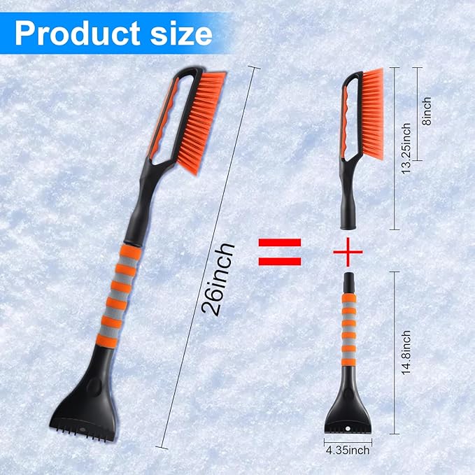 Ice Scraper and Snow Brush for Car Windshield, Snow Scraper for Car, Snow Winter Car Necessities, Multi Functional Car Snow Removal Tools, Car Accessories Gift for Women and Man Accessories
