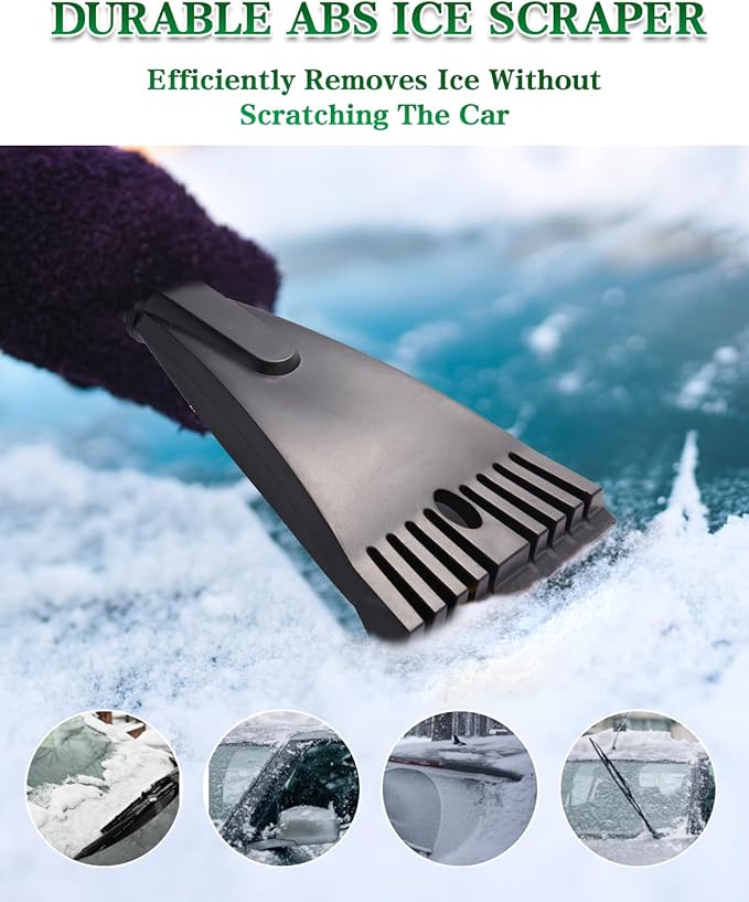 2 Pack 27" Car Snow Brush and Ice Scraper, Detachable Scratch Free Ice Scraper with Ergonomic Foam Grip, Winter Snow Removal Tool for Car Windshield
