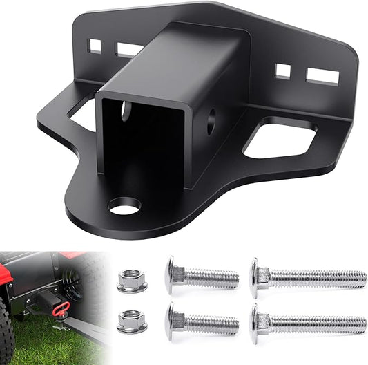 Zero Turn Lawn Mower Hitch with 2" Receiver，6mm Thicker Heavy Duty Steel Trailer Receivers Hitch, Compatible with Many Models Lawn Mower, Tractor, Trailer, Golf Cart Etc.