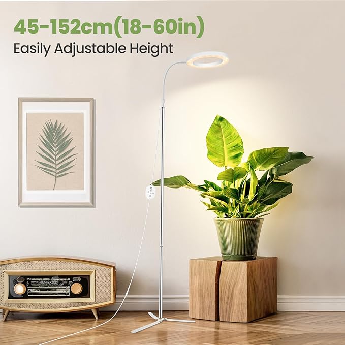 24V Plant Lights for Indoor Growing, LM281B+660nm Grow Lights for Seed Starting, 6.3" LED Grow Lights for seedlings,3 in 1(Floor, Desktop, Inserted into The Soil), 18W 290umol/s/m²@Dist:6in